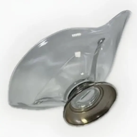 VTG Frank M Whiting Clear Glass Curved Candy Dish 925 Sterling Silver Base MCM - Picture 9 of 11